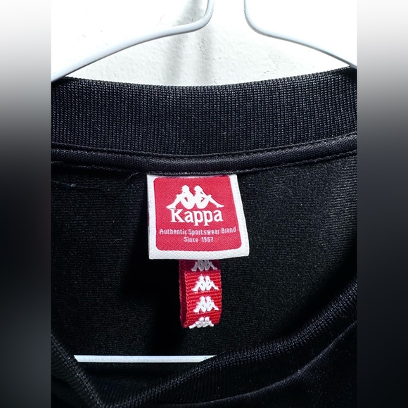 KAPPA 🦋 crop top long sleeve shirt • S • black and gold - Picture 5 of 9